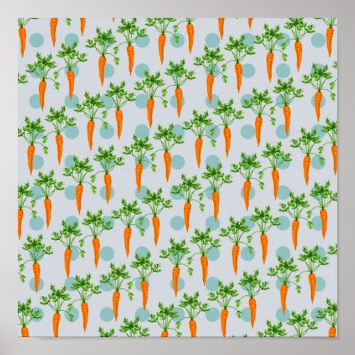 Carrot vegetable pattern poster