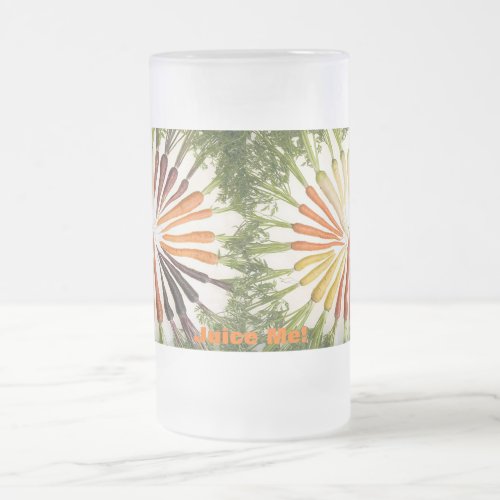 Carrot Vegetables Colorful Rainbow Pattern Garden Frosted Glass Beer Mug