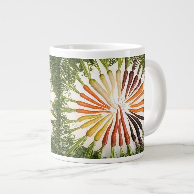 Carrot Vegetables Colorful Rainbow Pattern Garden Giant Coffee Mug (Front Right)
