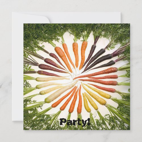 Carrot Vegetables Colorful Rainbow Pattern Garden Invitation