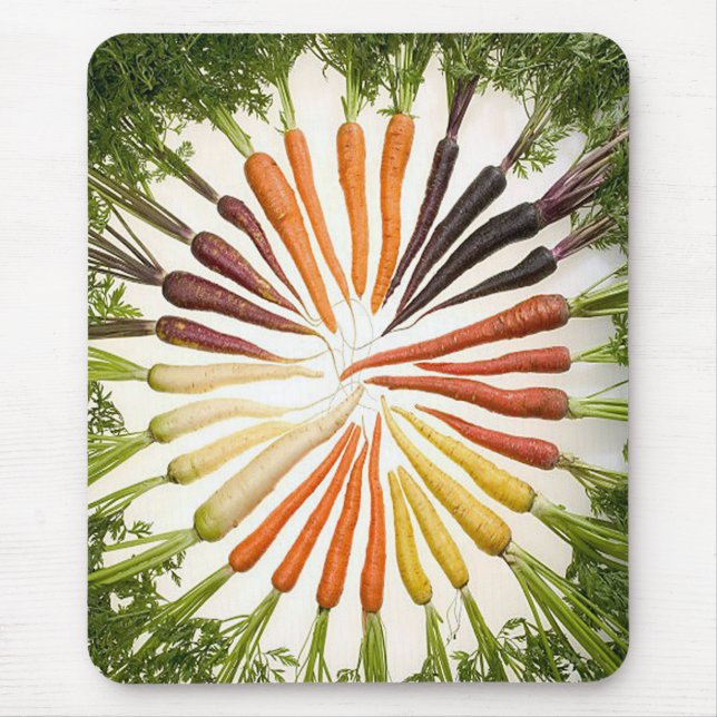 Carrot Vegetables Colorful Rainbow Pattern Garden Mouse Pad (Front)