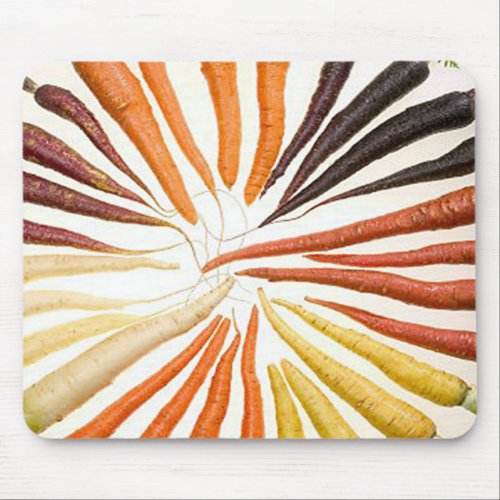 Carrot Vegetables Colorful Rainbow Pattern Garden Mouse Pad