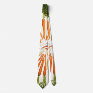 Carrot Vegetables Colorful Rainbow Pattern Garden Neck Tie
