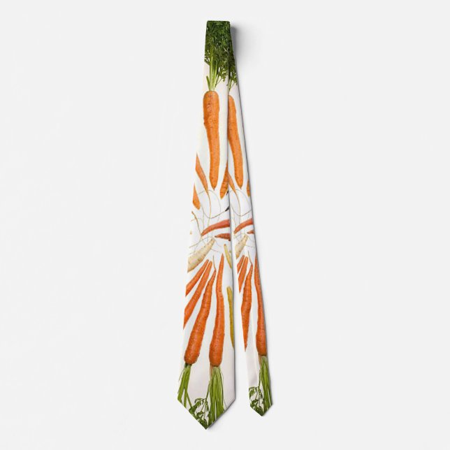 Carrot Vegetables Colorful Rainbow Pattern Garden Neck Tie (Front)