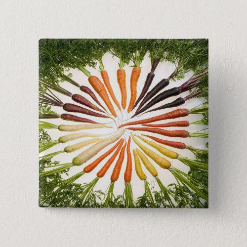 Carrot Vegetables Colorful Rainbow Pattern Garden Pinback Button