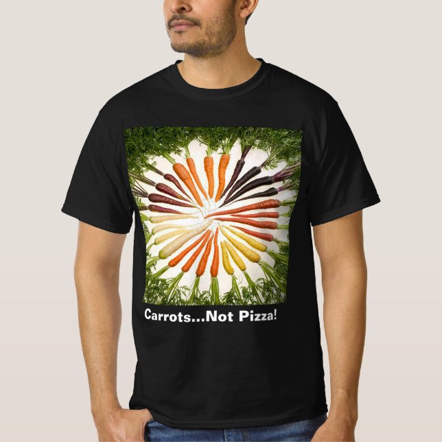 Carrot Vegetables Rainbow Pattern Dark Value T-Shirt (Front)
