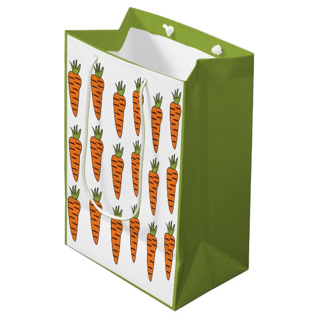 Carrot Veggie Healthy Food Party Medium Gift Bag (Front Angled)