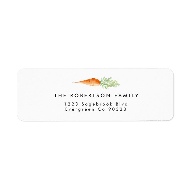 Carrot Watercolor Address Label (Front)