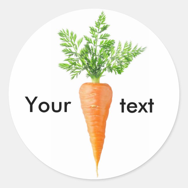 Carrot with leaves classic round sticker (Front)