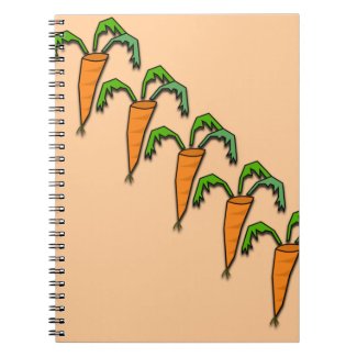 Carrots all Lined up Peach Color Spiral Notebooks