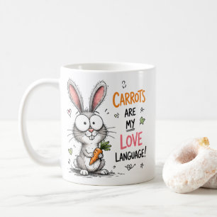 Carrots Are My Love Language Cute Bunny Kids Coffee Mug