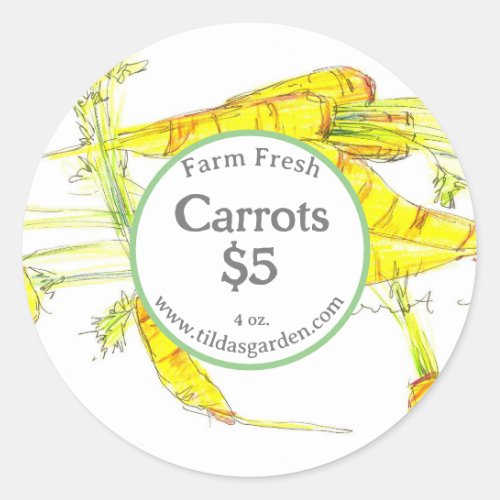 Carrots For Sale Label Vegetable Farmers Market