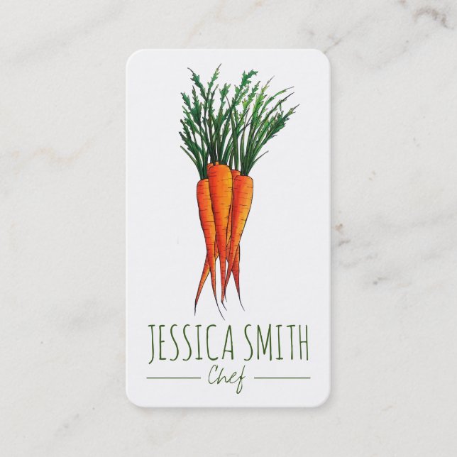 Carrots From the Kitchen Garden of Vegetarian Chef Business Card (Front)
