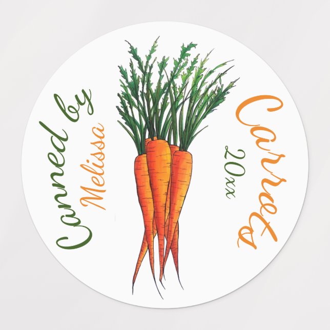 Carrots Home Canned By From the Kitchen Garden of Labels (Design 3)