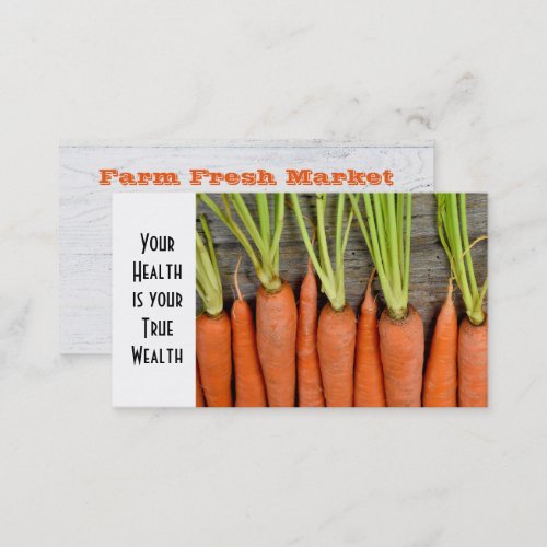 Carrots On Barnwood Business Card
