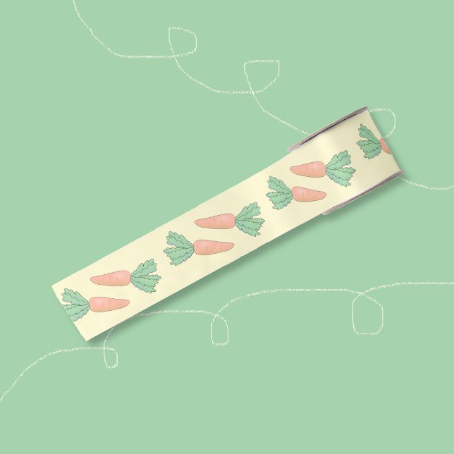 Carrots Pattern Yellow Spring Ribbon Ribbon (Carrots pattern yellow spring ribbon)