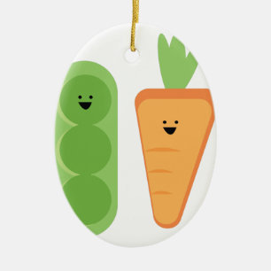 Carrots & Peas Ceramic Ornament