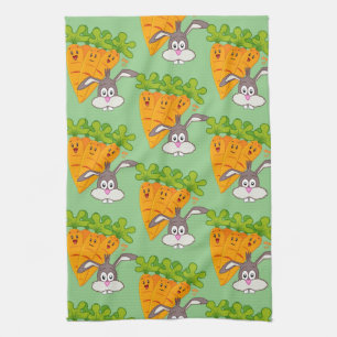 Carrots Rabbit Kitchen Hand Towel