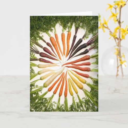 Carrots Rainbow Pattern Colorful Vegetable Garden Card