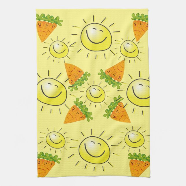 Carrots Sun Kitchen Hand Towel (Vertical)