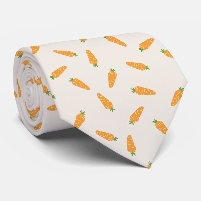 Carrots Vegetable pattern Neck Tie (Rolled)