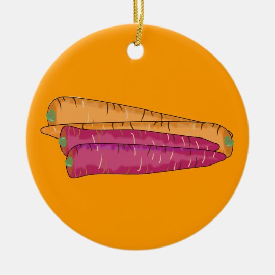 Carrots Veggie Lovers Vegetable Custom Ceramic Ornament