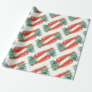 Carrots Watercolor Gift Wrapping Paper