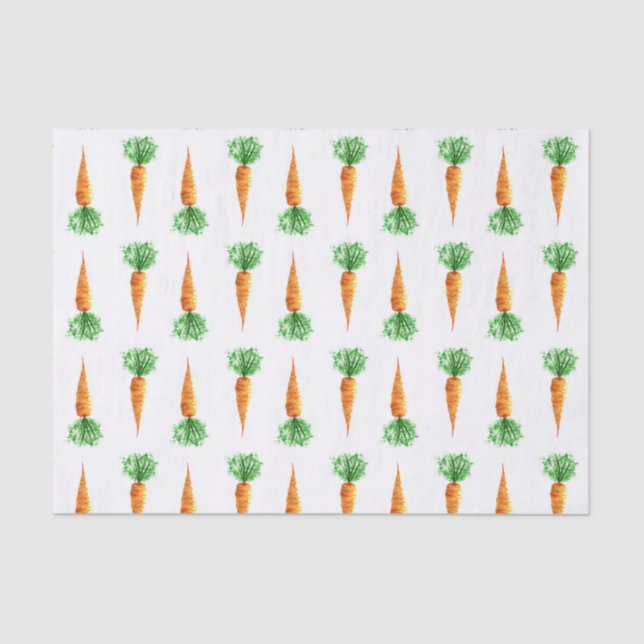 Carrots watercolor pattern tissue paper (Front)
