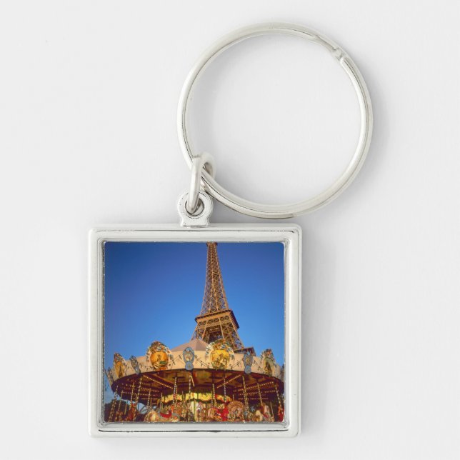 Carrousel, Eiffel Tower, Paris, France Keychain (Front)