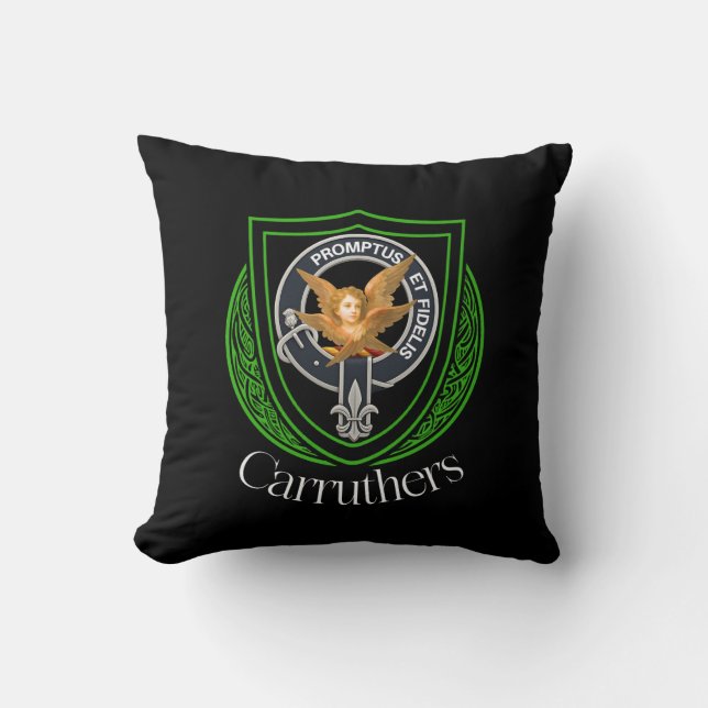 Carruthers Scottish Clan Crest Throw Pillow (Front)