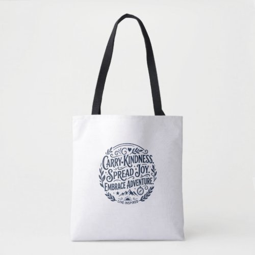 Carry Kindness Circular Typography Tote Bag