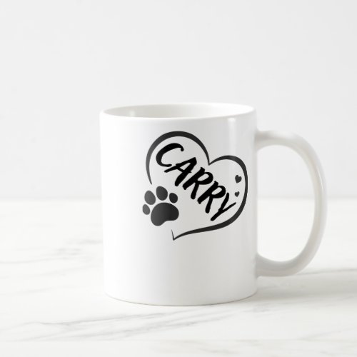 Carry Name In A Heart With A Paw  Coffee Mug