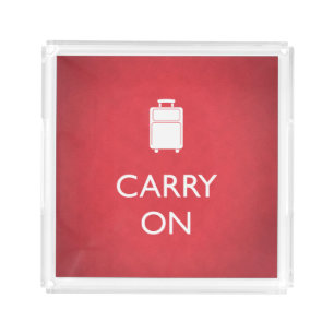 CARRY ON - Luggage - Funny Red Acrylic Tray