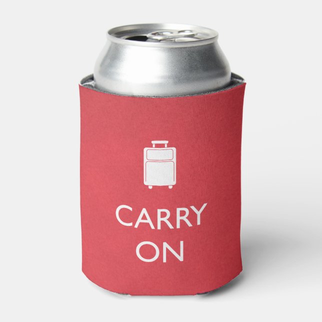 CARRY ON - Luggage - Funny Red Can Cooler (Can Front)