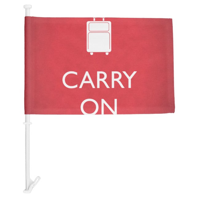 CARRY ON - Luggage - Funny Red Car Flag (Front)