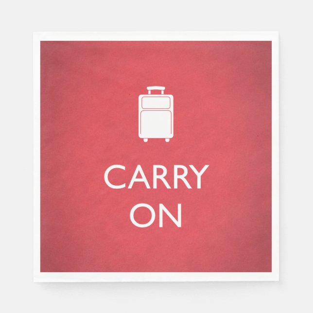 CARRY ON - Luggage - Funny Red Paper Napkins (Front)