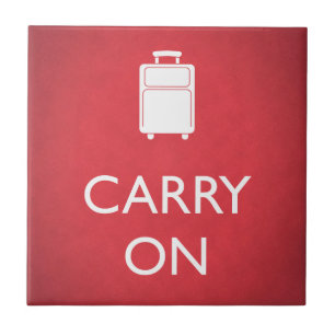 CARRY ON - Luggage - Funny Red Tile