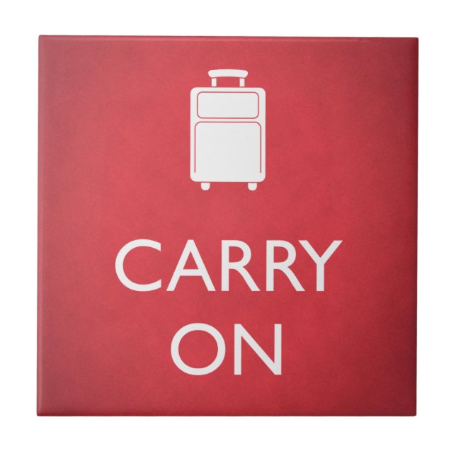 CARRY ON - Luggage - Funny Red Tile (Front)