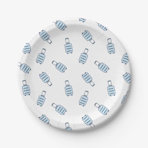 Carry_on Luggage Seamless Pattern Baby Shower Paper Plates