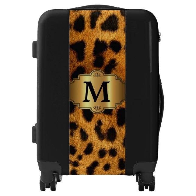 Carry On Luggage Suitcase/Leopard Print (Front)