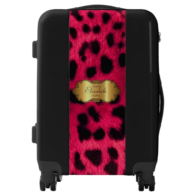 Carry On Luggage Suitcase/Leopard Print (Front)