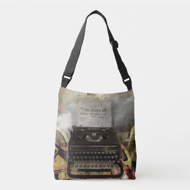 Carry On Steampunk Shakespeare Quote Bag (Front)