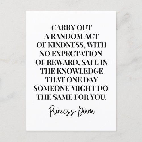 Carry out a random act of kindness  postcard