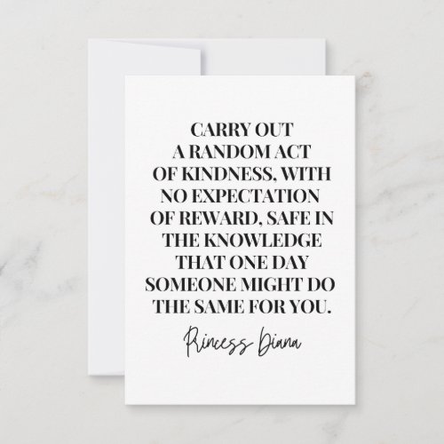 Carry out a random act of kindness  thank you card