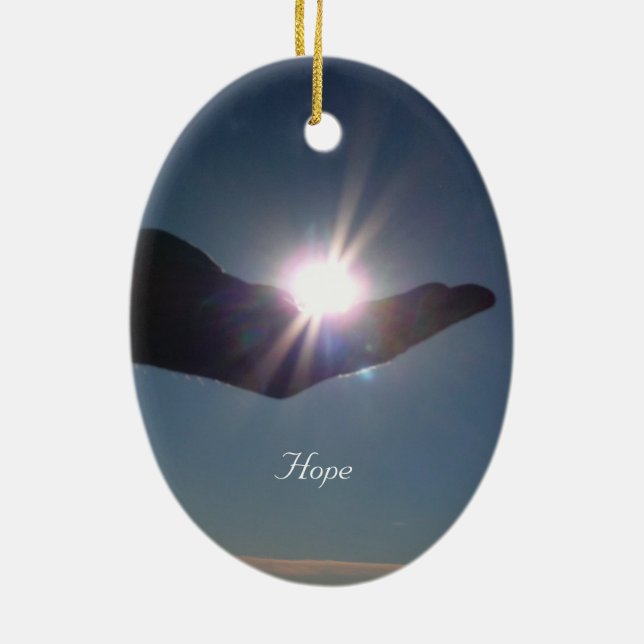 Carry sunshine, hope and inspiration with you! ceramic ornament (Back)