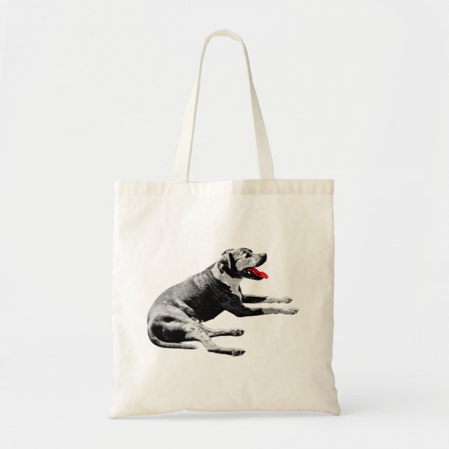 Carry the Chill—Red Tongue Pup Tote Bag (Front)