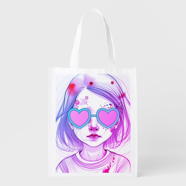 Carry Your World in Style, Adelina Games Grocery Bag (Front)