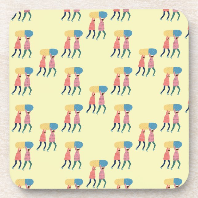 Carrying A Pill Pattern Beverage Coaster (Front)