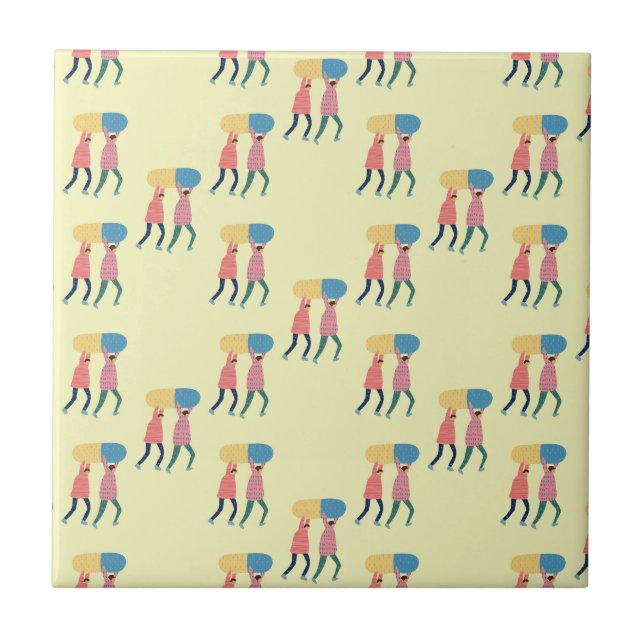 Carrying A Pill Pattern Ceramic Tile (Front)