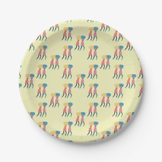 Carrying A Pill Pattern Paper Plates (Front)